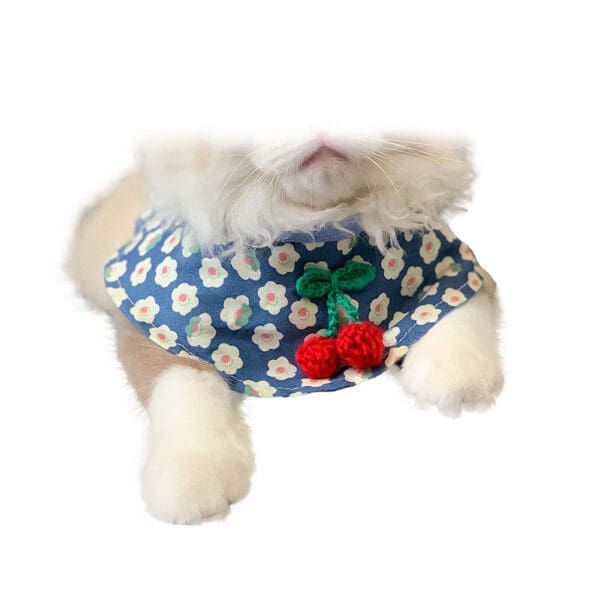 Small Dog Cat Cherry Bandana Blue Default