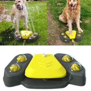 Dog Sprinkler Outdoor Water Fountain Yellow Blue - Yellow