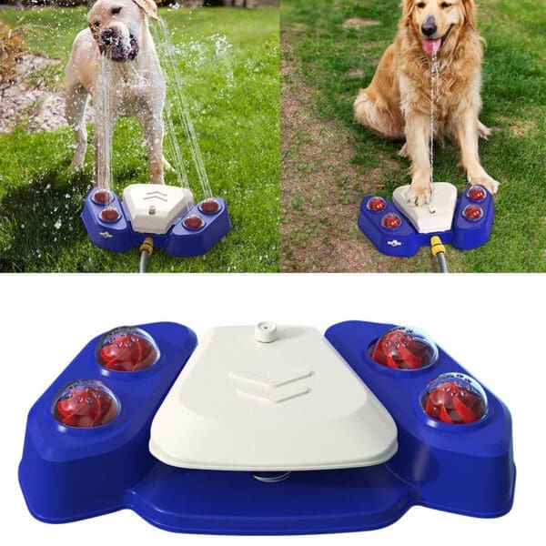 Dog Sprinkler Outdoor Water Fountain Yellow Blue - BLUE