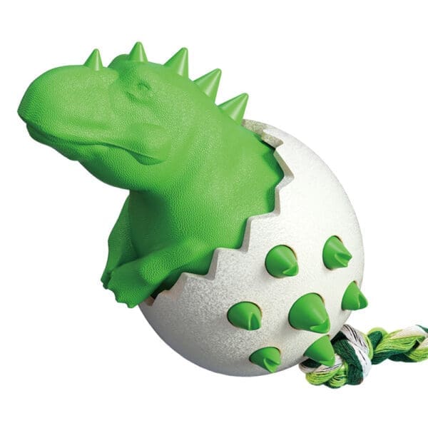 Rubber Kong Dog Toothbrush Toys Various Designs - Dinosaur Green