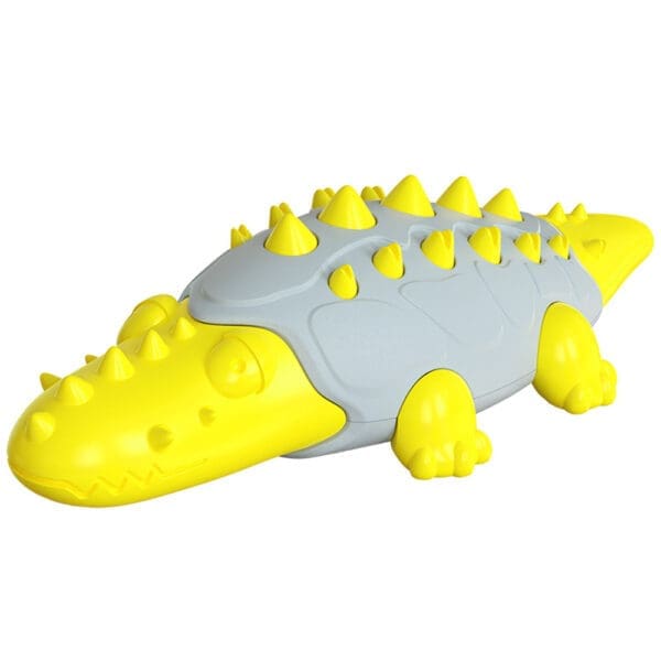 Rubber Kong Dog Toothbrush Toys Various Designs - Crocodile Yellow