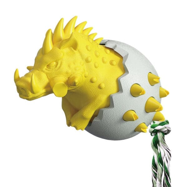 Rubber Kong Dog Toothbrush Toys Various Designs - Pig Yellow