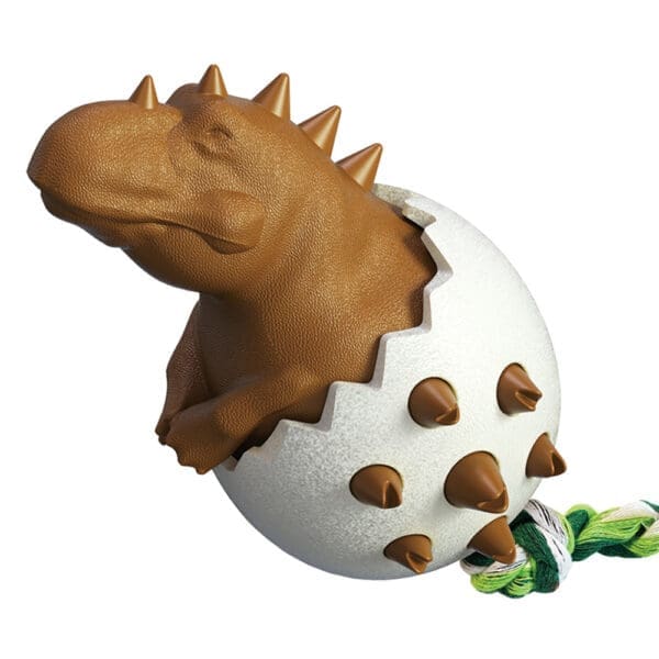 Rubber Kong Dog Toothbrush Toys Various Designs - Dinosaur Coffee