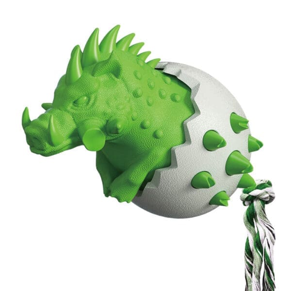 Rubber Kong Dog Toothbrush Toys Various Designs - Pig Green