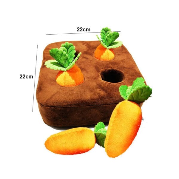 12 Plush Carrots Dog Puzzle Toy Various Sizes - 4 Carrots 22x22cm