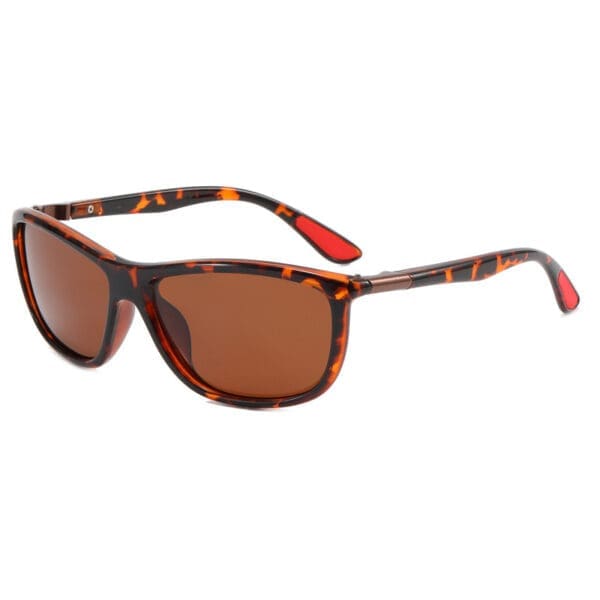 Polarized Fashion Sunglasses Various Designs - Tea Slices with Leopard Pattern