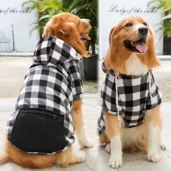 Black Plaid Pet Sweatshirt Various Sizes - Black XL