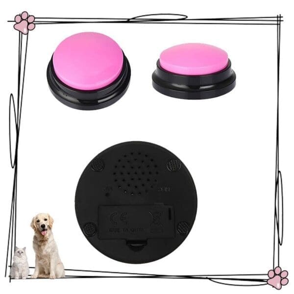 Dog Talking Button for Communication Multiple Colors Available - Pink