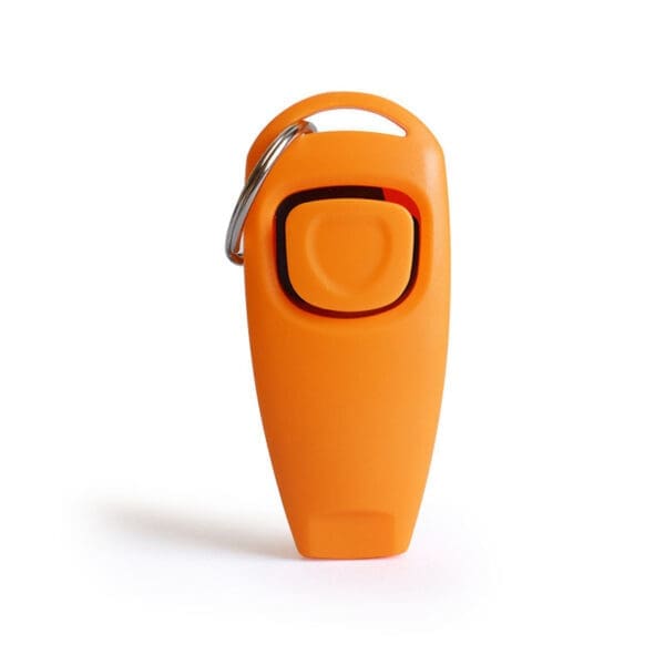 Dog Whistle Clicker with Keychain Black Orange Pink White - Orange