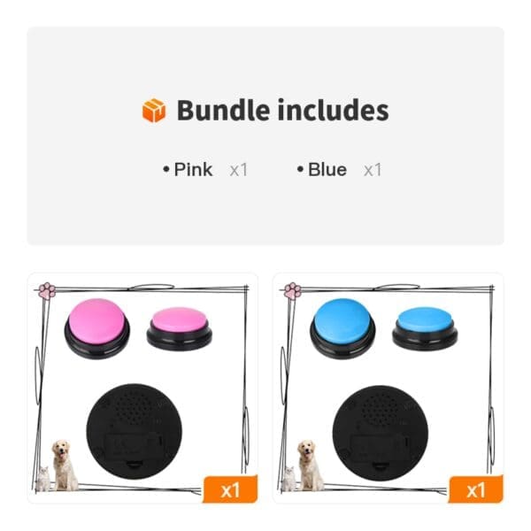 Dog Talking Button for Communication Multiple Colors Available - Pinkandamp;Blue