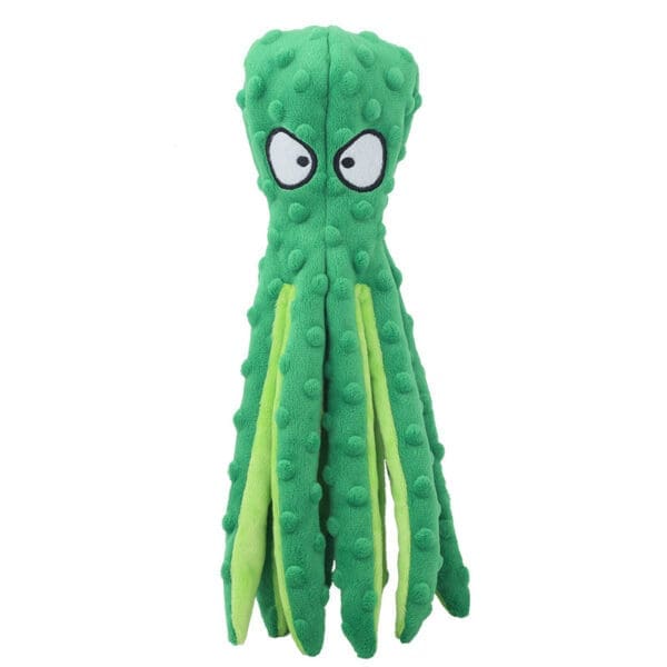 Cartoon Octopus Pet Squeak Toy Orange Green Purple Blue - Green