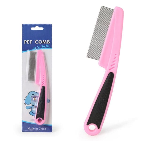 Flea Trim Comb for Pets Pink Blue