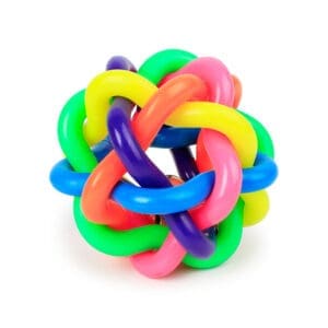 Pet Chew Toys with Bell Colorful Rubber Balls - small