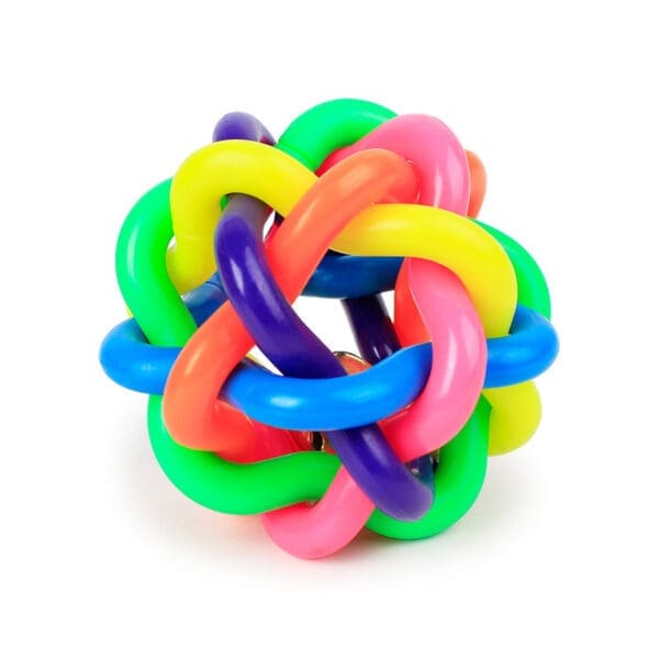 Pet Chew Toys with Bell Colorful Rubber Balls - small