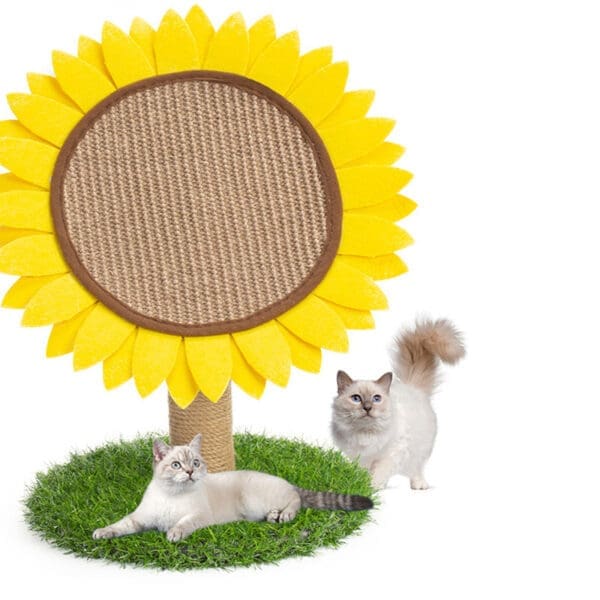 Cat Scratching Post Sunflower Yellow 303545cm