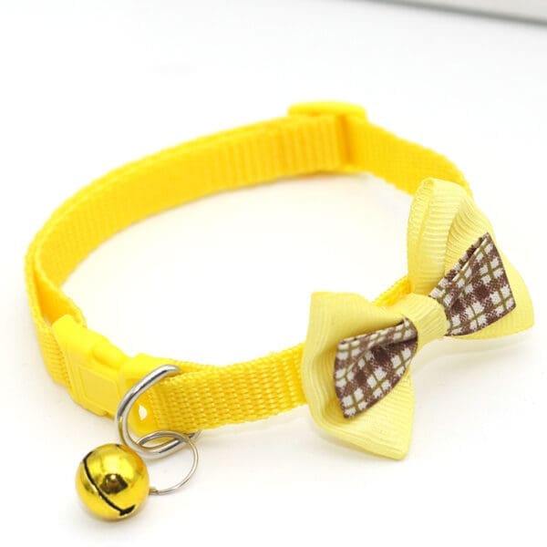 Bowknot Cat Collars with Bell Various Colors M - Yellow M