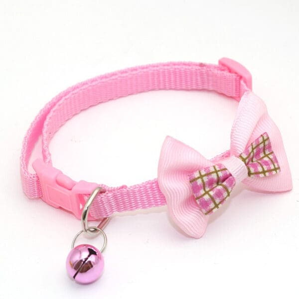 Bowknot Cat Collars with Bell Various Colors M - Pink M