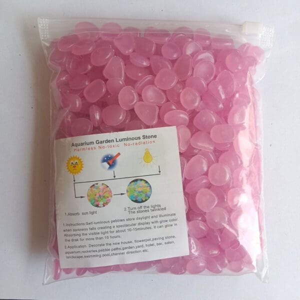 Luminous Artificial Pebbles for Aquarium Various Colors 200pcs-bag - Purple 200pcs-bag