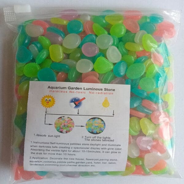 Luminous Artificial Pebbles for Aquarium Various Colors 200pcs-bag - Multi-Color 200pcs-bag