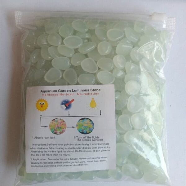 Luminous Artificial Pebbles for Aquarium Various Colors 200pcs-bag - White 200pcs-bag