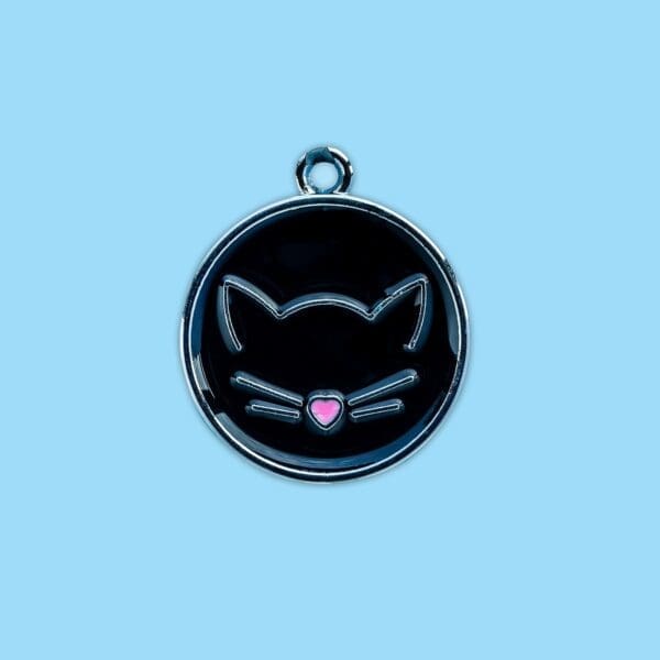 Cute Cat Pattern Pendant Pet Collar Various Colors One-size - Black One-size