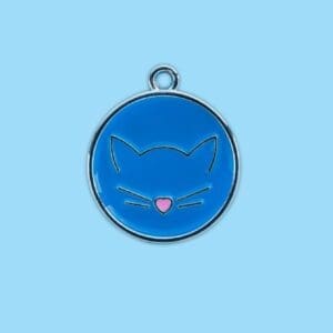 Cute Cat Pattern Pendant Pet Collar Various Colors One-size - BLUE One-size