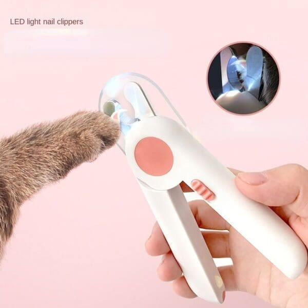 LED Light Dog Nail Clipper Trimmer Blue, Pink - Image 2