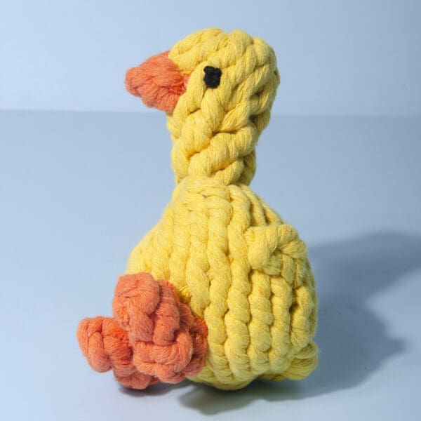 1pc Duck Shaped Pet Knot Toy Yellow Duck