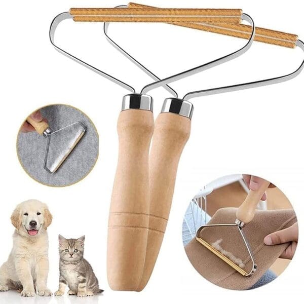 Pet Hair Remover Brush Wood Handle