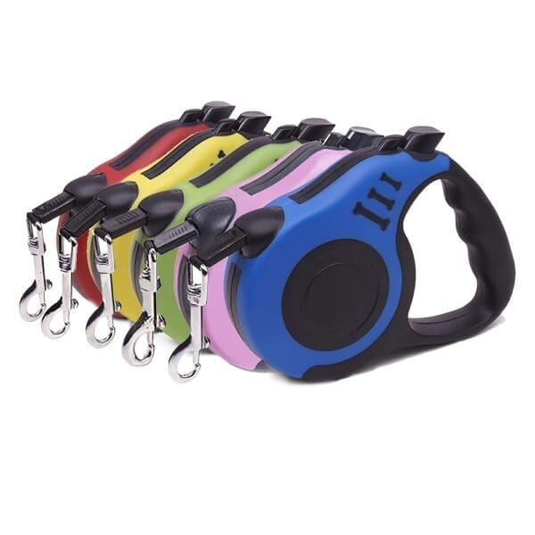 Retractable Dog Leash Red Yellow Deep Sky Blue Green S M - Deep Sky Blue S