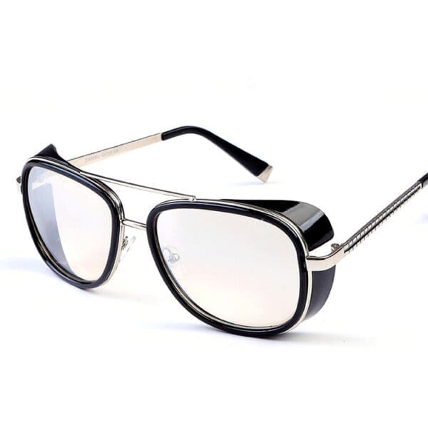 IRON TONY Sunglasses Various Designs - White mercury tablet with black frame