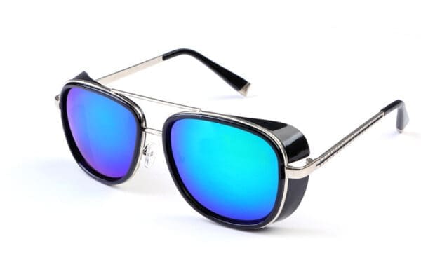 IRON TONY Sunglasses Various Designs - Black framed green color chip