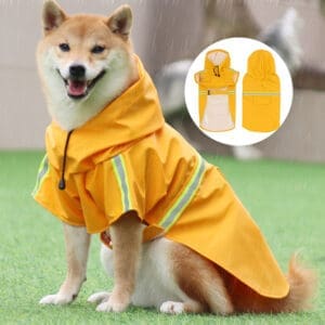 Reflective Strip Dog Raincoat Orange Yellow Blue Pink Various Sizes - orange 4XL (24-33 kg)