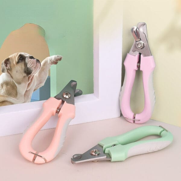 Pet Nail Clippers with Safety Lock Green Orange Purple 1pcs