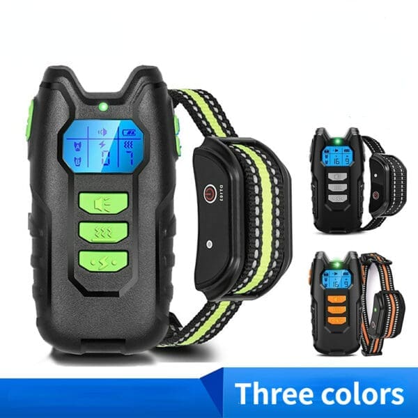 Rechargeable Dog Training Shock Collar Grey Green Orange - D101-1 green