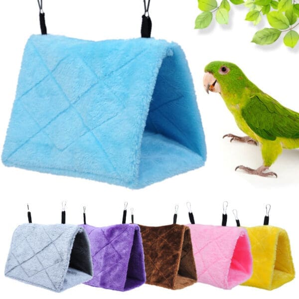 2pcs Parrot Cage Warm Hammock Gray Blue Pink Red Brown Rose Red Purple S M - Brown M24x15x18cm