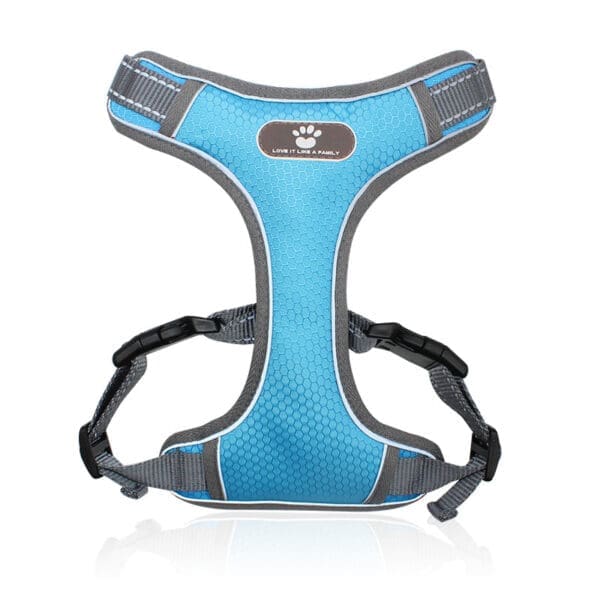 Breathable Big Dog Chest Strap Vest Light Blue Dark Blue Orange  XL