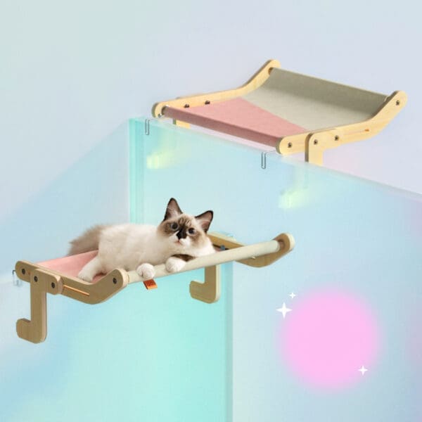 Mewoofun Cat Window Perch Hanging Bed Various Colors - Pink