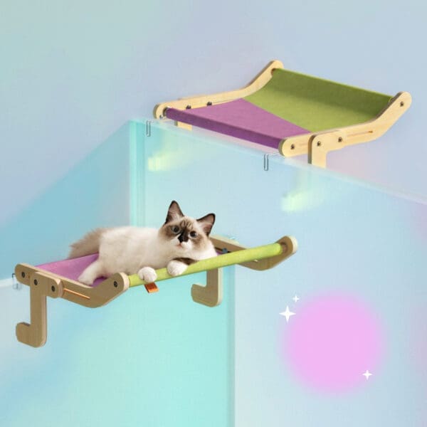 Mewoofun Cat Window Perch Hanging Bed Various Colors - Purple