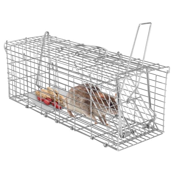 Foldable Rat Trap Cage Humane Live Rodent Trap Silver