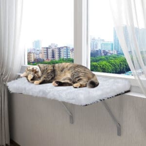 Cat Window Perch Wall-mounted White Cushion