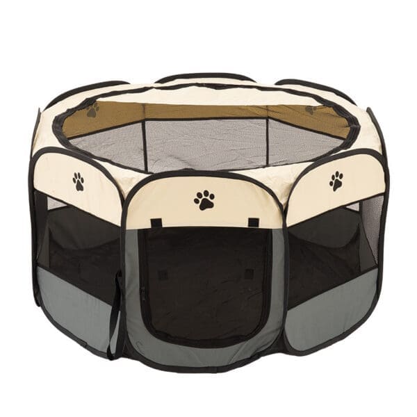 Portable Pet Playpen Gray- Beige Brown- Beige Blue- Beige Pink- Beige Large - Gray Beige