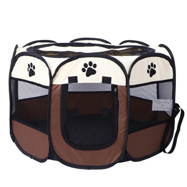 Portable Pet Playpen Gray- Beige Brown- Beige Blue- Beige Pink- Beige Large - Brown- Beige