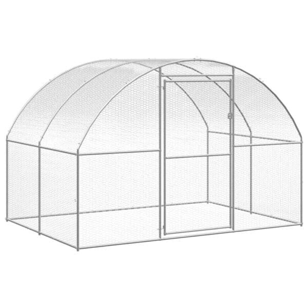 Outdoor Chicken Coop Galvanized Steel Silver