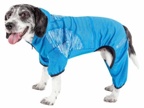 Pet Life Active Pawsterity Stretch Hoodie Pink Blue Black Orange X-Small X-Large Small Medium Large - BLUE X-Small