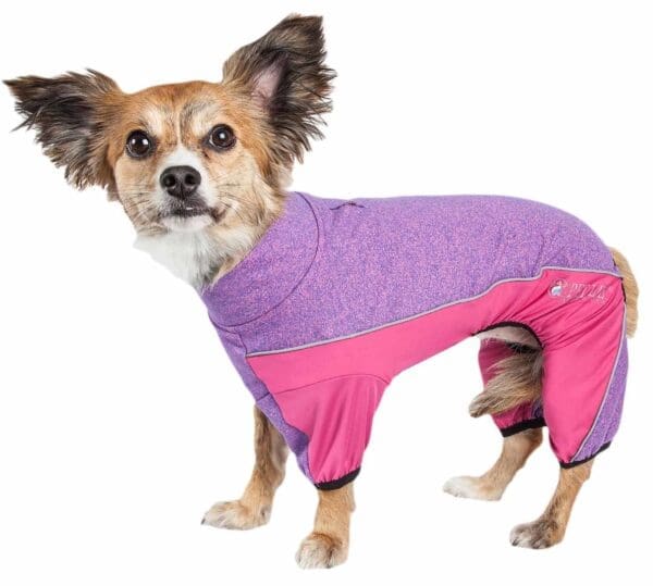 Pet Life Active Chase Pacer Performance Full Body Warm Up Blue Black Brown Purple X-Small Medium Small X-Large Large - Purple X-Small