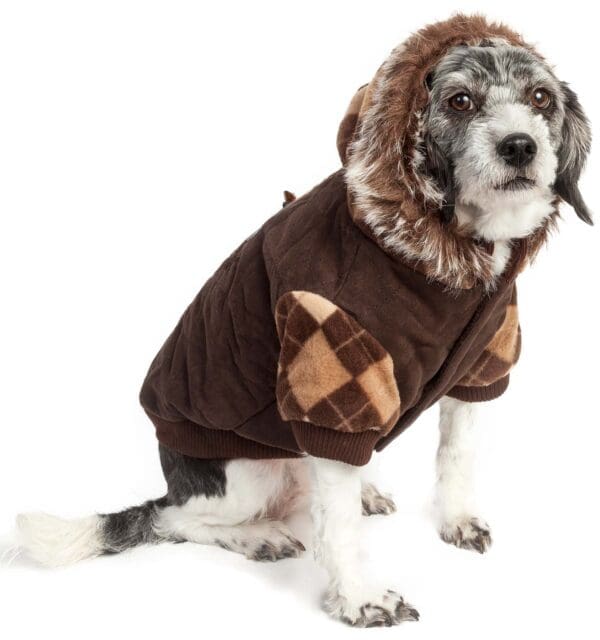 Designer Patterned Suede Argyle Sweater Pet Jacket Small, X-Small, Medium, Large - Image 2