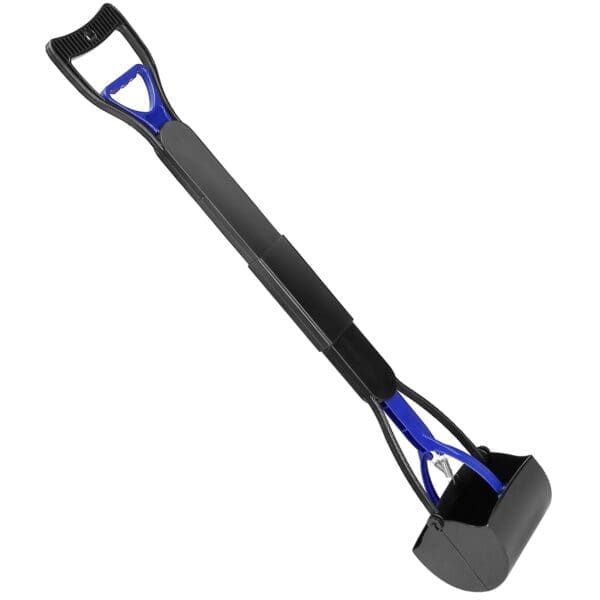 Pet Pooper Scooper Foldable Long Handle Blue Black - BLUE