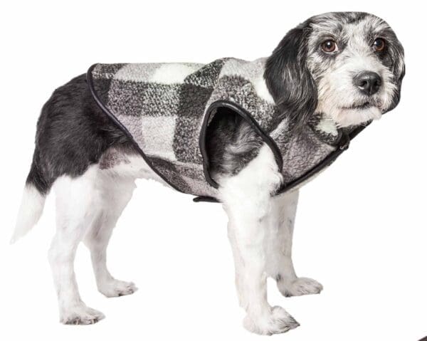 Pet Life Black Boxer Plaided Dog Coat - X-Small