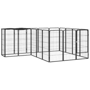 18-Panel Dog Playpen Black